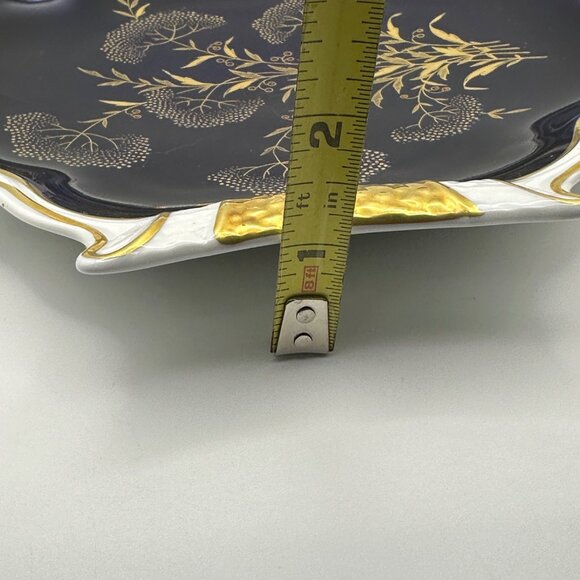 Echt Weimar Kobalt Germany porcelain blue 9 inch gold embellished serving dish - Picture 11 of 11